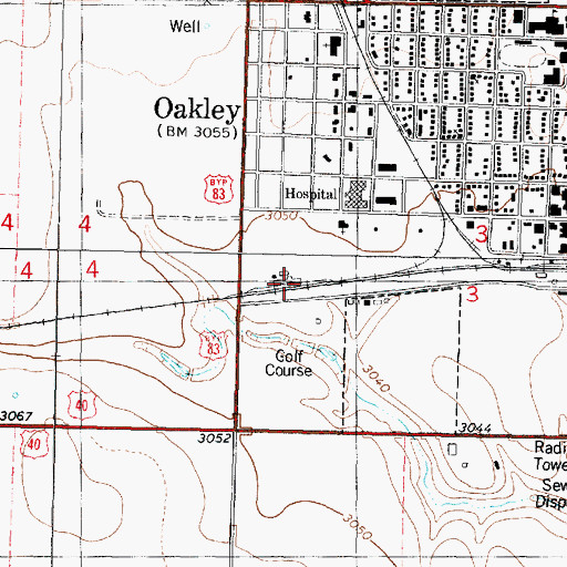 Topographic Map of Frontier Agricultural Grain Elevator Number 1, KS