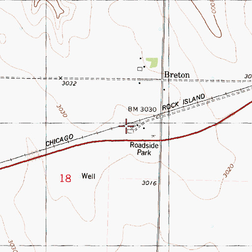 Topographic Map of Frontier Agricultural Grain Elevator Number 3, KS