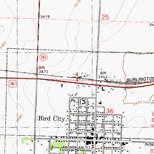 Topographic Map of Frontier Agricultural Grain Elevator Number 2, KS