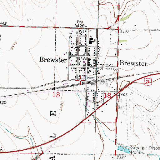 Topographic Map of Frontier Agricultural Grain Elevator Number 4, KS