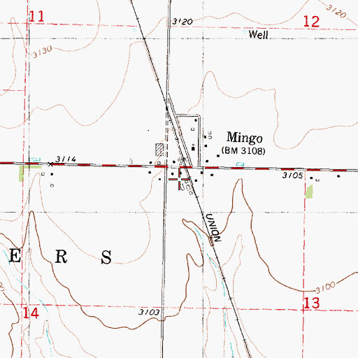 Topographic Map of Frontier Agricultural Grain Elevator Number 8, KS