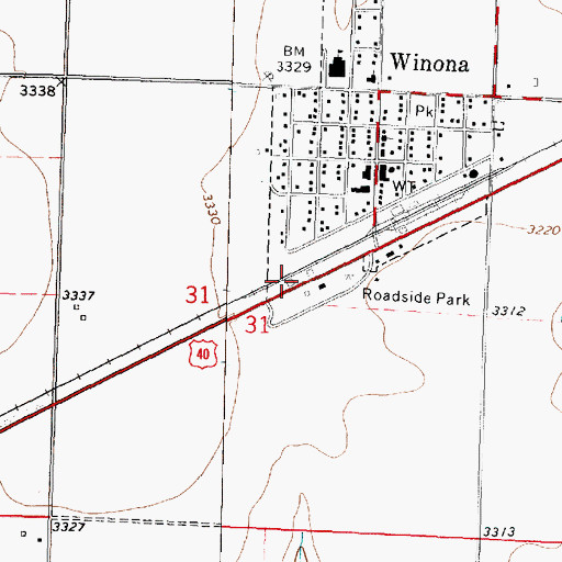 Topographic Map of Frontier Agricultural Grain Elevator Number 12, KS