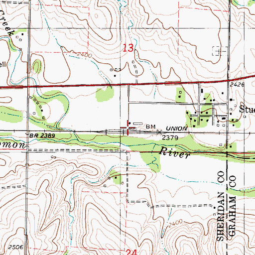 Topographic Map of Frontier Agricultural Grain Elevator Number 23, KS