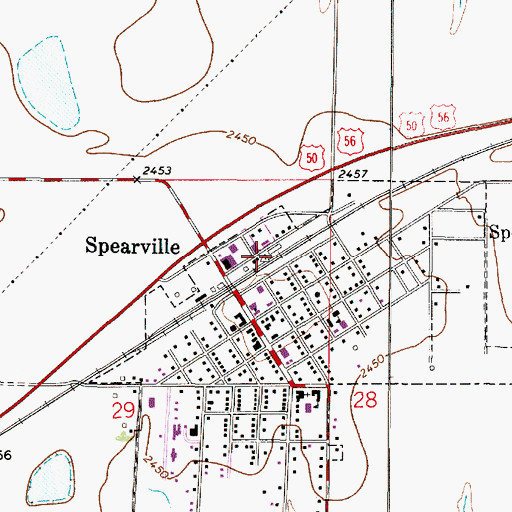 Topographic Map of Right Co - Operative Association Grain Elevator Number 7, KS
