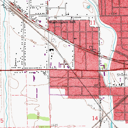 Topographic Map of Team Marketing Alliance Grain Elevator Number 21, KS