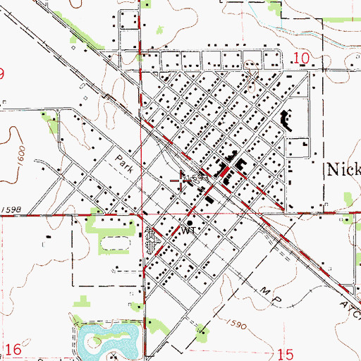 Topographic Map of Team Marketing Alliance Grain Elevator Number 30, KS
