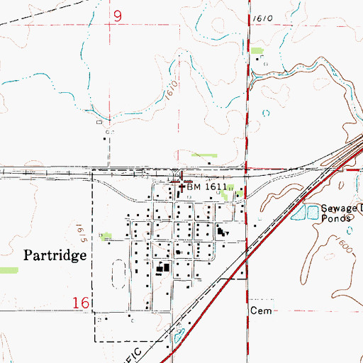 Topographic Map of Team Marketing Alliance Grain Elevator Number 31, KS
