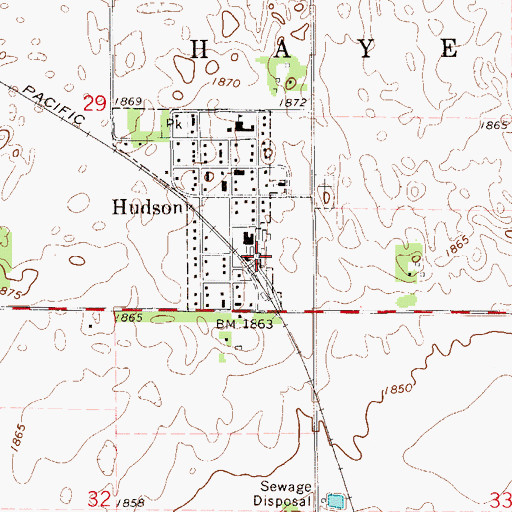 Topographic Map of Stafford County Flour Mills Grain Elevator Number 1, KS