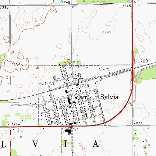 Topographic Map of Stafford County Flour Mills Grain Elevator Number 3, KS