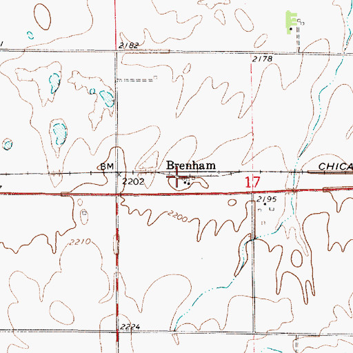Topographic Map of Southern Plains Co - Operative at Lewis Kansas Grain Elevator Number 3, KS