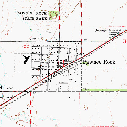 Topographic Map of Great Bend Co - Operative Association Grain Elevator Number 3, KS