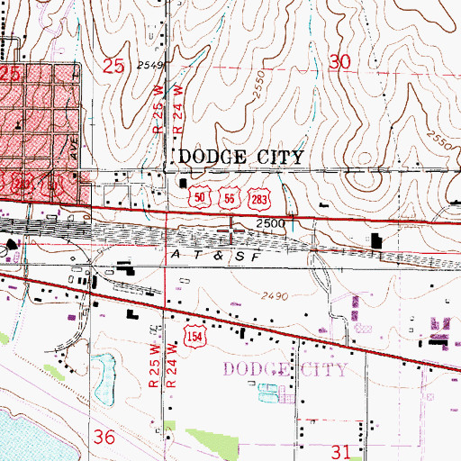 Topographic Map of Grain Products Company Grain Elevator Number 1, KS