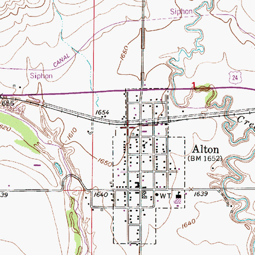 Topographic Map of Midway Co - Operative Association Grain Elevator Number 2, KS