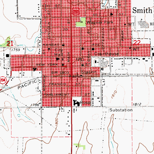 Topographic Map of Hi-Plains Co - Operative Association Grain Elevator Number 2, KS