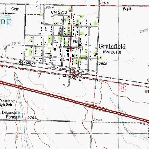 Topographic Map of Hi-Plains Co - Operative Association Grain Elevator Number 9, KS