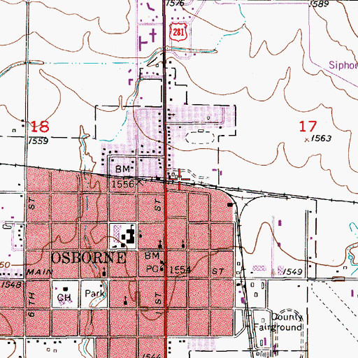 Topographic Map of Midway Co - Operative Association Grain Elevator Number 1, KS