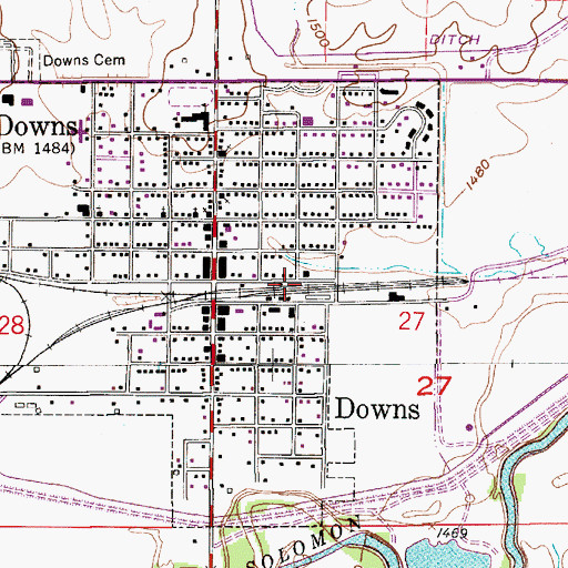 Topographic Map of Midway Co - Operative Association Grain Elevator Number 7, KS