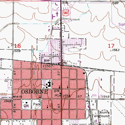 Topographic Map of Midway Co - Operative Association Grain Elevator Number 9, KS