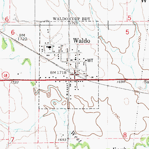 Topographic Map of Midway Co - Operative Association Grain Elevator Number 12, KS