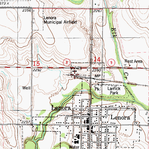 Topographic Map of Hi-Plains Co - Operative Association Grain Elevator Number 5, KS