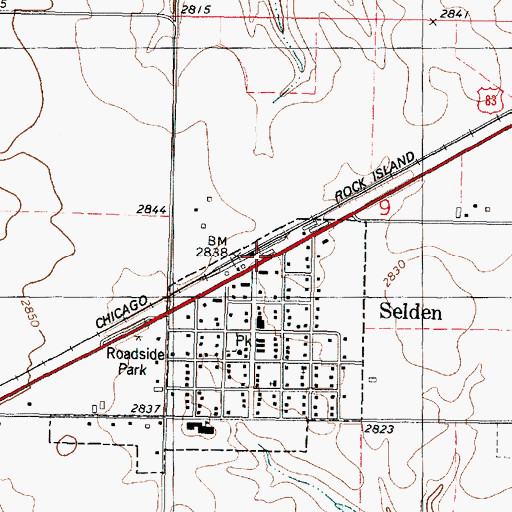 Topographic Map of Hi-Plains Co - Operative Association Grain Elevator Number 6, KS