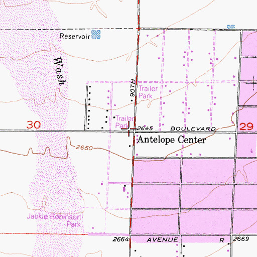 Topographic Map of Antelope Center, CA