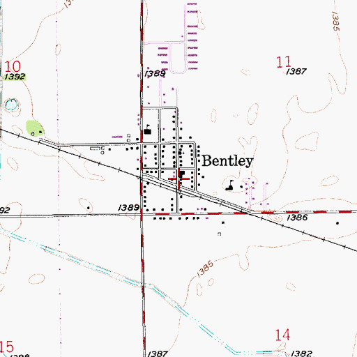 Topographic Map of Bentley Fire and Emergency Management Services, KS