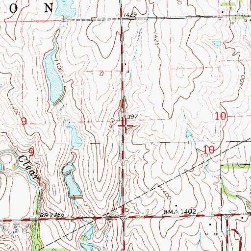 Topographic Map of Sedgwick County Fire District 1 Station 39, KS