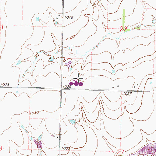 Topographic Map of Pottawatomie Township Fire Department Station 2, KS