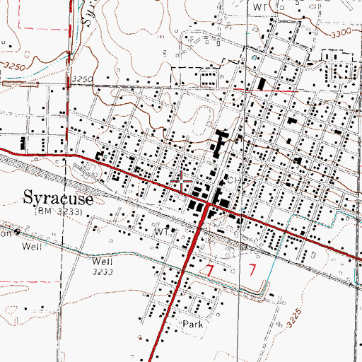 Topographic Map of Syracuse Fire Department, KS