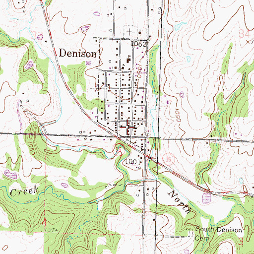 Topographic Map of Denison Fire District Substation, KS