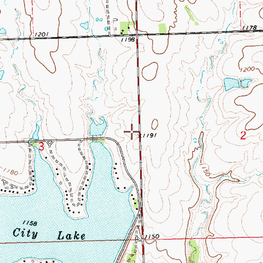 Topographic Map of Eureka Lake Fire Department, KS