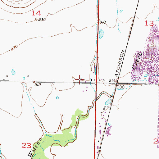 Topographic Map of Lincoln - Ottawa - Harrison Fire District, KS