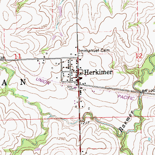 Topographic Map of Logan Fire Department, KS