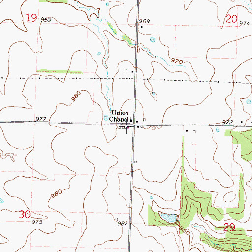 Topographic Map of Lincoln - Ottawa - Harrison Fire District, KS