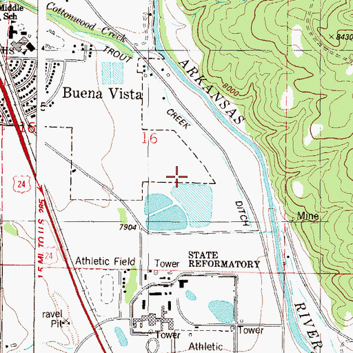 Topographic Map of Chaffee County Fire Protection District Station 1, CO