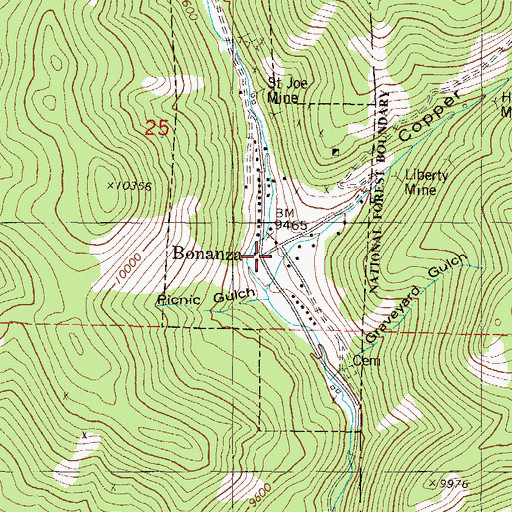 Topographic Map of Bonanza Fire Department, CO