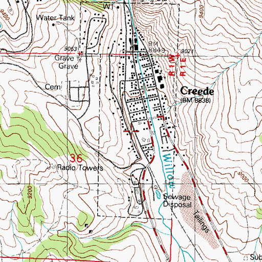 Topographic Map of Mineral County Ambulance Service, CO