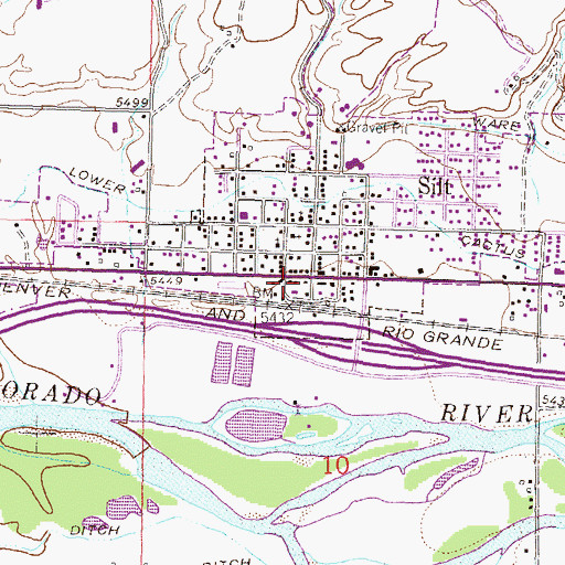 Topographic Map of Burning Mountains Fire Protection District Station 1 Silt, CO