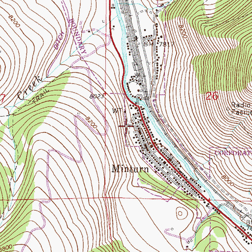 Topographic Map of Eagle River Fire Protection District Station 5 Minturn, CO