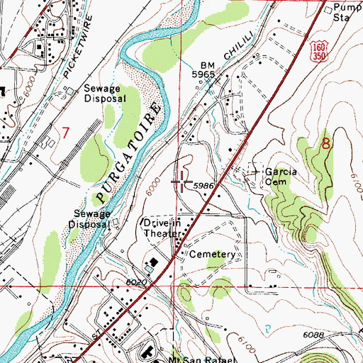 Topographic Map of Trinidad Ambulance District, CO
