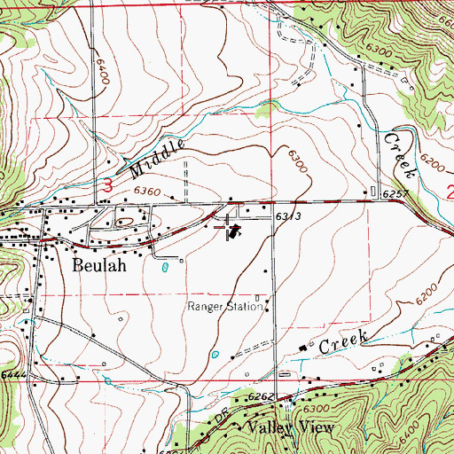 Topographic Map of Beulah Emergency Medical Services, CO