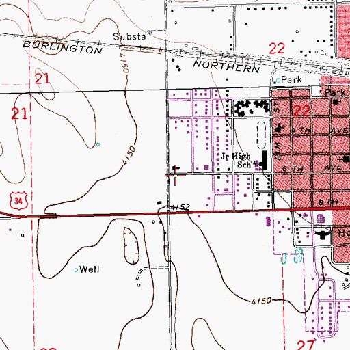 Topographic Map of Yuma District Hospital, CO