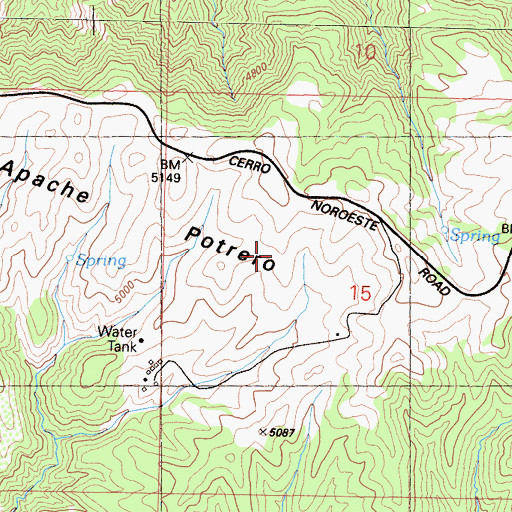Topographic Map of Apache Potrero, CA