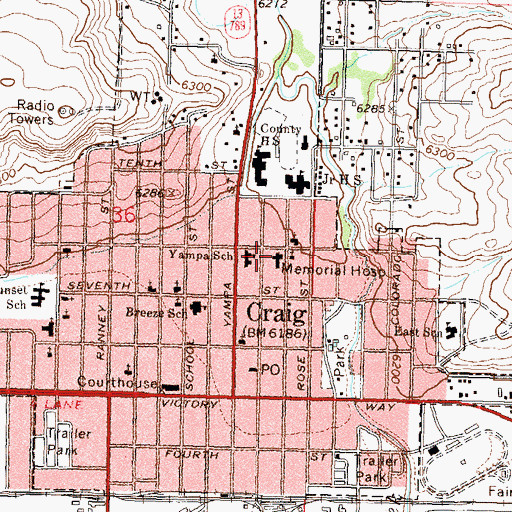 Topographic Map of The Memorial Hospital Medical Clinic, CO