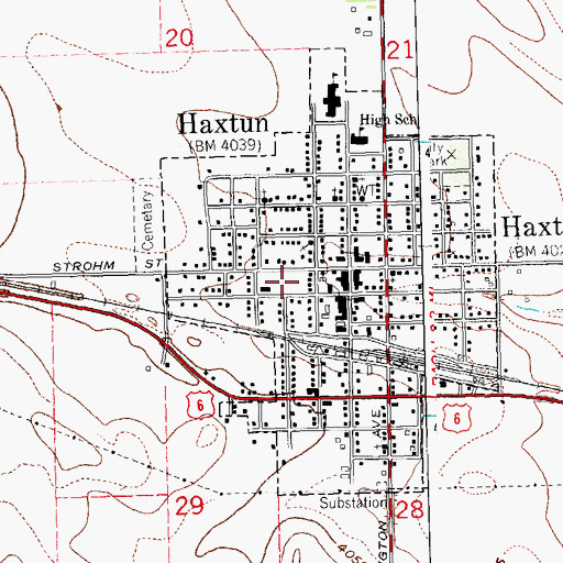 Topographic Map of Haxtun Hospital, CO