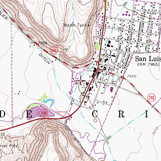Topographic Map of San Luis Health Center, CO