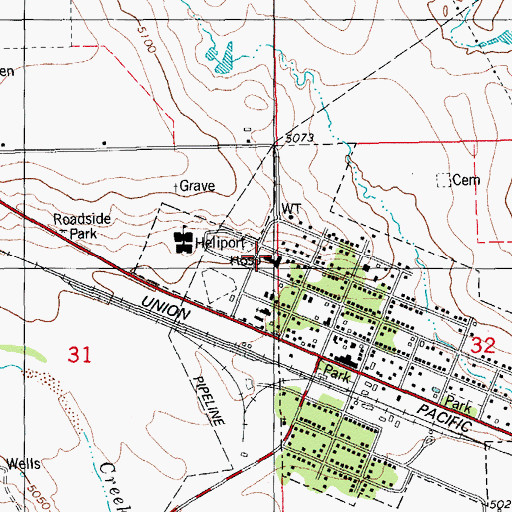 Topographic Map of Lincoln Community Hospital, CO