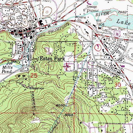 Topographic Map of Estes Park Medical Center, CO