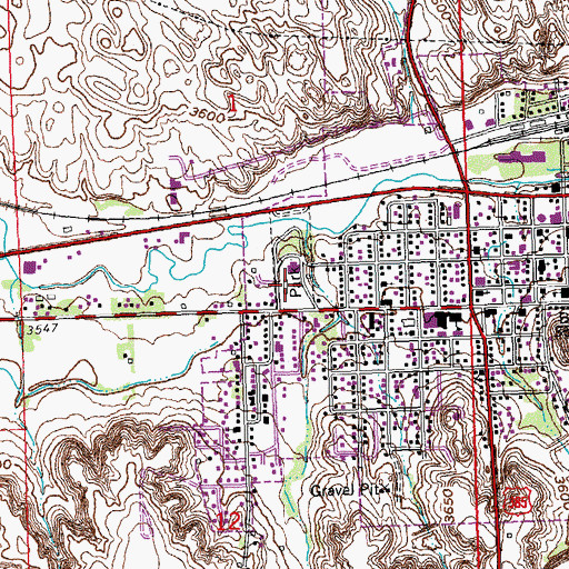 Topographic Map of Wray Community District Hospital, CO